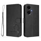 For BLU G64 Litter Panda Embossing RFID Leather Phone Case with Lanyard(Black) - 2