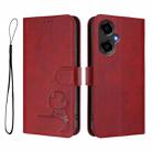 For BLU G64 Litter Panda Embossing RFID Leather Phone Case with Lanyard(Wine Red) - 2
