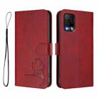 For BLU View 5 Pro Litter Panda Embossing RFID Leather Phone Case with Lanyard(Wine Red) - 2