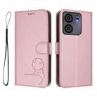 For BLU View 5 Litter Panda Embossing RFID Leather Phone Case with Lanyard(Pink) - 2