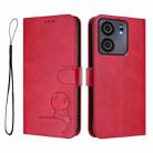 For BLU View 5 Litter Panda Embossing RFID Leather Phone Case with Lanyard(Rose Red) - 2