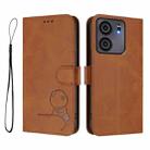 For BLU View 5 Litter Panda Embossing RFID Leather Phone Case with Lanyard(Brown) - 2