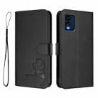 For BLU View Speed 5G B1550VL Litter Panda Embossing RFID Leather Phone Case with Lanyard(Black) - 2