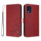 For BLU View Speed 5G B1550VL Litter Panda Embossing RFID Leather Phone Case with Lanyard(Wine Red) - 2