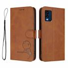 For BLU View Speed 5G B1550VL Litter Panda Embossing RFID Leather Phone Case with Lanyard(Brown) - 2
