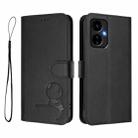 For Boost Mobile Celero 5G 2024 / Celero 3 5G Litter Panda Embossing RFID Leather Phone Case with Lanyard(Black) - 2