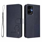 For Boost Mobile Celero 5G 2024 / Celero 3 5G Litter Panda Embossing RFID Leather Phone Case with Lanyard(Blue) - 2