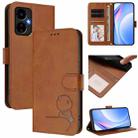 For Boost Mobile Celero 5G 2024 / Celero 3 5G Litter Panda Embossing RFID Leather Phone Case with Lanyard(Brown) - 1