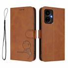 For Boost Mobile Celero 5G 2024 / Celero 3 5G Litter Panda Embossing RFID Leather Phone Case with Lanyard(Brown) - 2