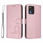 For Boost Mobile Celero 5G SC SN339D Litter Panda Embossing RFID Leather Phone Case with Lanyard(Pink) - 2