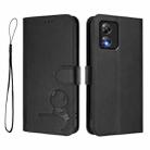 For Boost Mobile Celero 5G SC SN339D Litter Panda Embossing RFID Leather Phone Case with Lanyard(Black) - 2