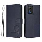 For Boost Mobile Celero 5G SC SN339D Litter Panda Embossing RFID Leather Phone Case with Lanyard(Blue) - 2