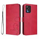 For Boost Mobile Celero 5G SC SN339D Litter Panda Embossing RFID Leather Phone Case with Lanyard(Rose Red) - 2