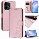 For Boost Mobile Celero 5G+ / Celero 3+ 5G Litter Panda Embossing RFID Leather Phone Case with Lanyard(Pink) - 1