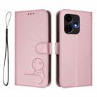 For Boost Mobile Celero 5G+ / Celero 3+ 5G Litter Panda Embossing RFID Leather Phone Case with Lanyard(Pink) - 2