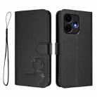 For Boost Mobile Celero 5G+ / Celero 3+ 5G Litter Panda Embossing RFID Leather Phone Case with Lanyard(Black) - 2