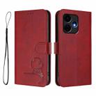 For Boost Mobile Celero 5G+ / Celero 3+ 5G Litter Panda Embossing RFID Leather Phone Case with Lanyard(Wine Red) - 2