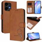 For Boost Mobile Celero 5G+ / Celero 3+ 5G Litter Panda Embossing RFID Leather Phone Case with Lanyard(Brown) - 1