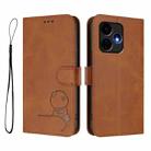 For Boost Mobile Celero 5G+ / Celero 3+ 5G Litter Panda Embossing RFID Leather Phone Case with Lanyard(Brown) - 2