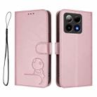 For Boost Mobile Summit 5G 2024 Litter Panda Embossing RFID Leather Phone Case with Lanyard(Pink) - 2
