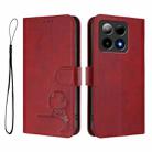 For Boost Mobile Summit 5G 2024 Litter Panda Embossing RFID Leather Phone Case with Lanyard(Wine Red) - 2