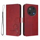 For Coolpad C16 Litter Panda Embossing RFID Leather Phone Case with Lanyard(Wine Red) - 2