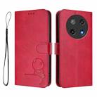 For Coolpad C16 Litter Panda Embossing RFID Leather Phone Case with Lanyard(Rose Red) - 2