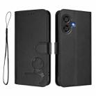 For Coolpad Cool 40i Litter Panda Embossing RFID Leather Phone Case with Lanyard(Black) - 2