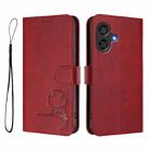 For Coolpad Cool 40i Litter Panda Embossing RFID Leather Phone Case with Lanyard(Wine Red) - 2