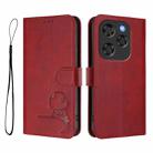 For Coolpad X100 Litter Panda Embossing RFID Leather Phone Case with Lanyard(Wine Red) - 2