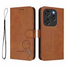 For Coolpad X100 Litter Panda Embossing RFID Leather Phone Case with Lanyard(Brown) - 2
