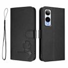 For Cricket Icon 6 Litter Panda Embossing RFID Leather Phone Case with Lanyard(Black) - 2