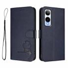 For Cricket Icon 6 Litter Panda Embossing RFID Leather Phone Case with Lanyard(Blue) - 2