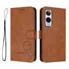 For Cricket Icon 6 Litter Panda Embossing RFID Leather Phone Case with Lanyard(Brown) - 2