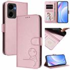 For Cricket Magic 2 5G Litter Panda Embossing RFID Leather Phone Case with Lanyard(Pink) - 1
