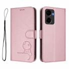 For Cricket Magic 2 5G Litter Panda Embossing RFID Leather Phone Case with Lanyard(Pink) - 2