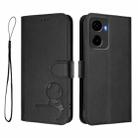 For Cricket Magic 2 5G Litter Panda Embossing RFID Leather Phone Case with Lanyard(Black) - 2