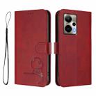 For Cricket Outlast 5G 2024 Litter Panda Embossing RFID Leather Phone Case with Lanyard(Wine Red) - 2