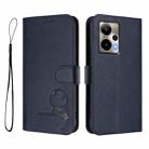 For Cricket Outlast 5G 2024 Litter Panda Embossing RFID Leather Phone Case with Lanyard(Blue) - 2
