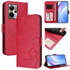 For Cricket Outlast 5G 2024 Litter Panda Embossing RFID Leather Phone Case with Lanyard(Rose Red) - 1