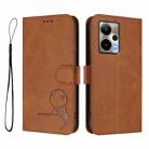 For Cricket Outlast 5G 2024 Litter Panda Embossing RFID Leather Phone Case with Lanyard(Brown) - 2