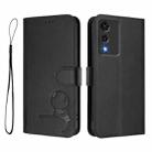 For Cubot A10 Litter Panda Embossing RFID Leather Phone Case with Lanyard(Black) - 2