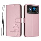 For Cubot A20 Litter Panda Embossing RFID Leather Phone Case with Lanyard(Pink) - 2