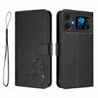 For Cubot A20 Litter Panda Embossing RFID Leather Phone Case with Lanyard(Black) - 2