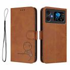 For Cubot A20 Litter Panda Embossing RFID Leather Phone Case with Lanyard(Brown) - 2