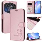 For Cubot A30 Litter Panda Embossing RFID Leather Phone Case with Lanyard(Pink) - 1