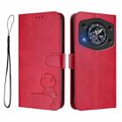 For Cubot A30 Litter Panda Embossing RFID Leather Phone Case with Lanyard(Rose Red) - 2