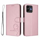 For Cubot Note 40 Litter Panda Embossing RFID Leather Phone Case with Lanyard(Pink) - 2