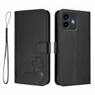 For Cubot Note 40 Litter Panda Embossing RFID Leather Phone Case with Lanyard(Black) - 2