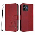 For Cubot Note 40 Litter Panda Embossing RFID Leather Phone Case with Lanyard(Wine Red) - 2